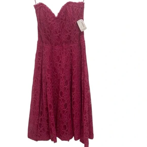 Neiman Marcus Pink Strapless Lace Dress New with tags - Picture 2 of 8